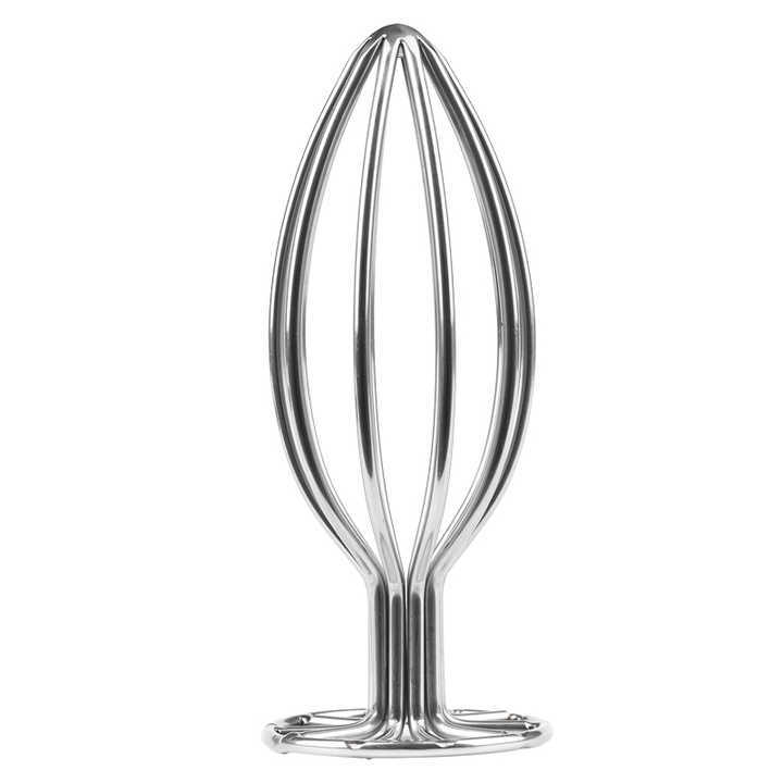 Adult Anal Sex Toys Set Stainless Steel Round Base Hollow Butt Plug with Convenient Round Base Design