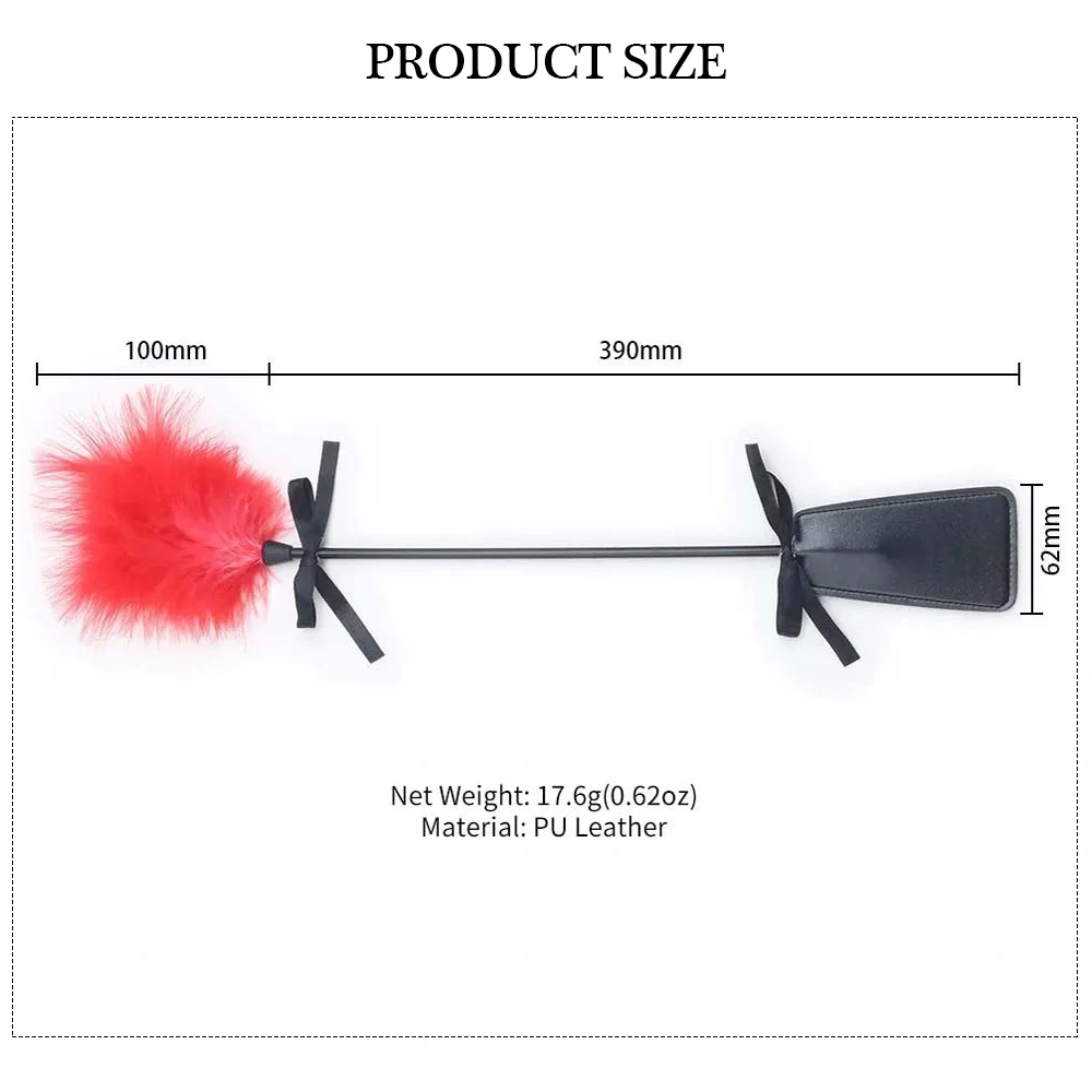 PU Leather Bondage Kit with Long Paddle and Tease Feather Sex Toys for Adults BDSM Inspired Juguetes Sexuales