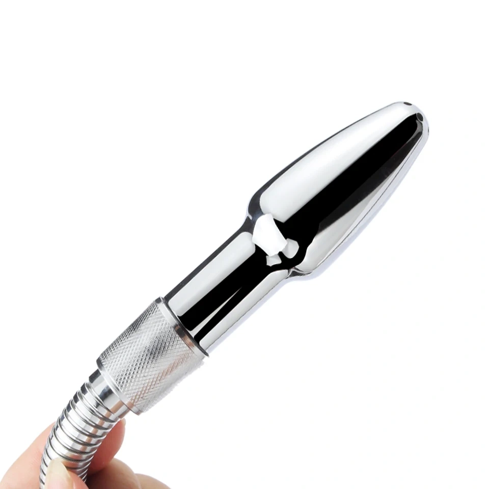 Aluminium Alloy Metal Douche Anal Toys Enema Nozzle Probe Anal Cleaning Shower Head Adult Sex Toy Juguetes Sexuales