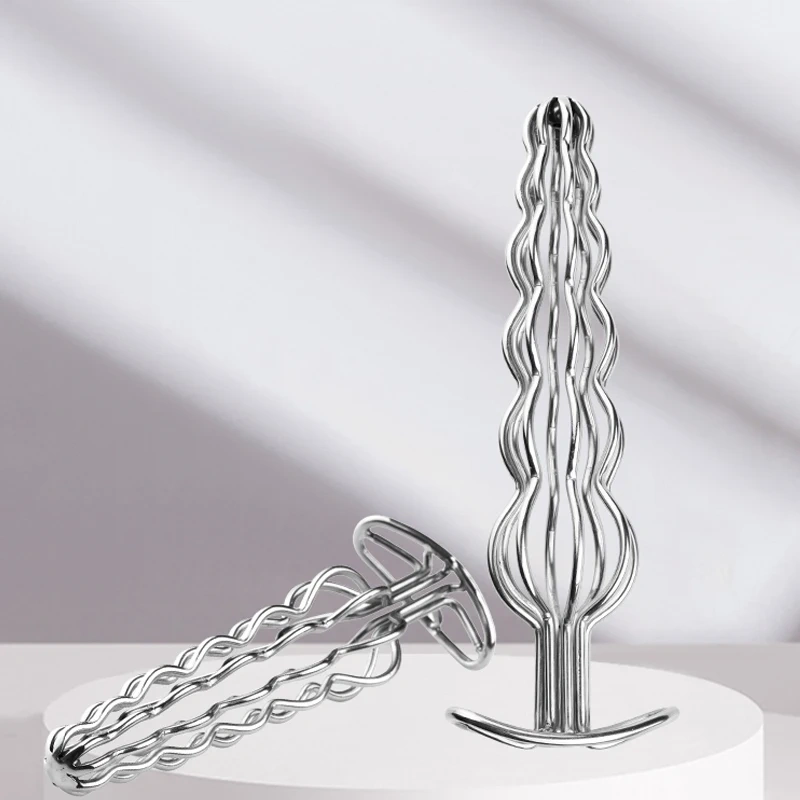 Anal Butt Plug Sex Toy Six Ball Stainless Steel Hollow Design  for Women and Men
