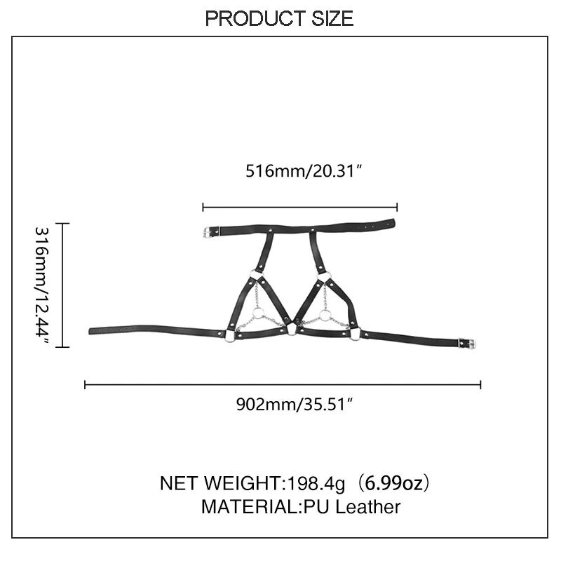Black PU Leather Bondage Kit for Women BDSM SM Toys Lingerie and Gear Set Sexual Juguetes