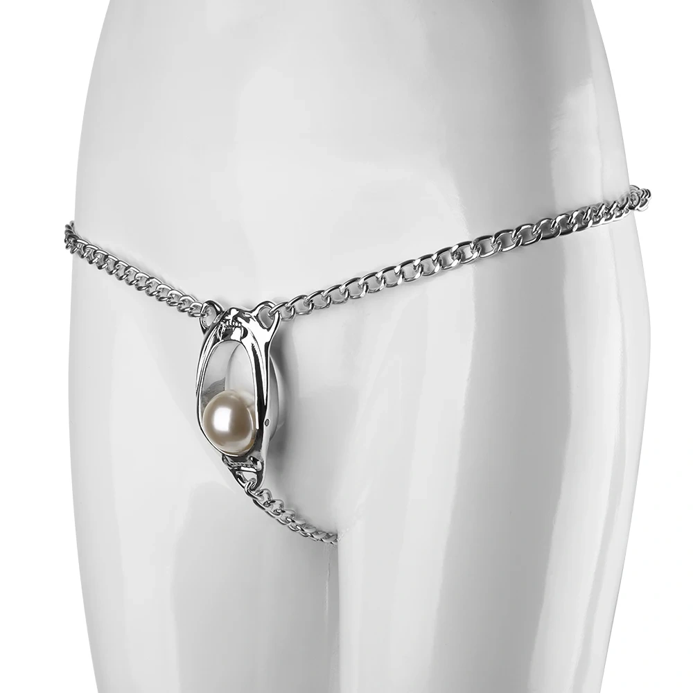 Pear Design Long Chain Zinc Alloy Free Chastity Lock Penis Lock Chastity Cage Sex Toy for Women Bondage Gear
