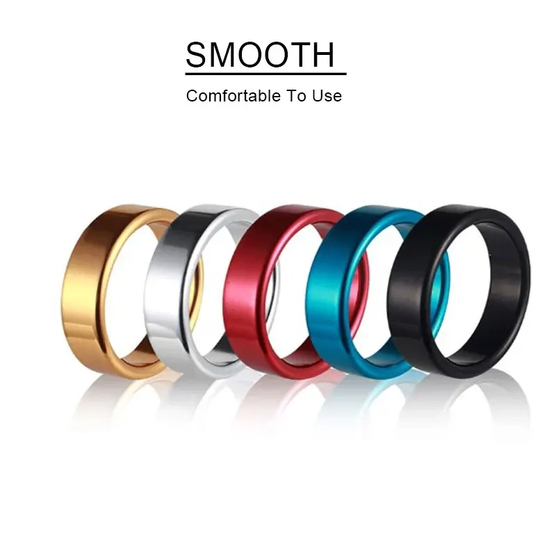 Colorful Silicone Penis Ring Toy Aluminum Alloy Male Sex Toys for Men Ejaculation Delay Cock Ring Juguetes Sexuales