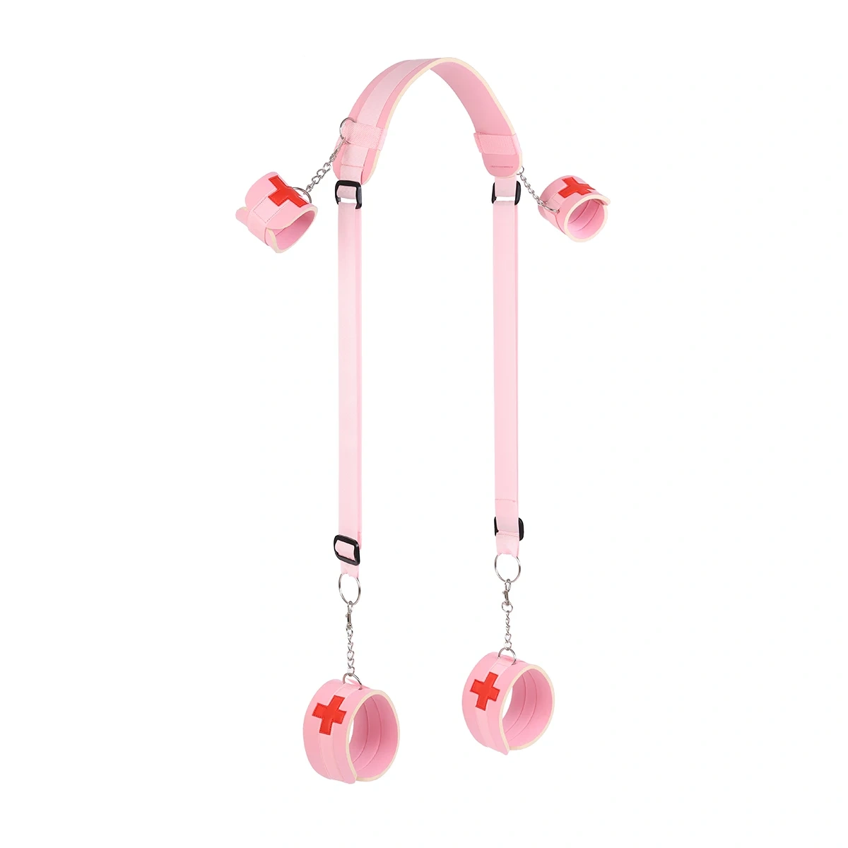 Lovely Nurse Sex Toy for Women Pink Leather Handcuff with Footcuffs Black Bondage Gear BDSM Type Sexy Juguetes Sexuales