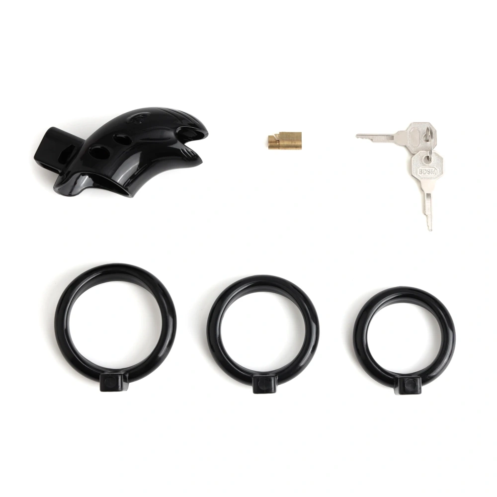 Red PC Plastic Cock Cage 3-Ring Chastity Device Penis Lock for Adult Sex Games and Toys Juguetes Sexuales for Men