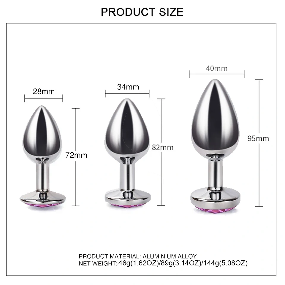 Jewel Metal Anal Sex Toy Butt Plug and Vibrator with Lubricant for Women and Men Penis Plug Sexual Toys for Couples