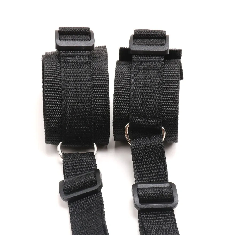 Bondage Gear Black Adult Sex Toys Variety of Bed Restraint Design Bondage Belt and Handcuff Kits BDSM Accessories