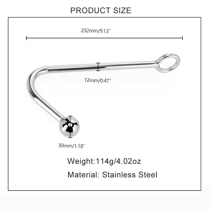 Women's Single Ball Curved Stainless Steel Anal Hook Butt Plug Bondage Gear Sex Toy Juguetes Sexuales Anal Toys