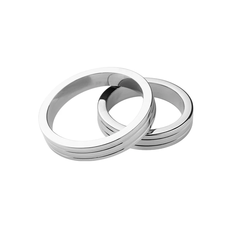 Men's 304 Stainless Steel Ribbed Cock Ring Male Penis Toys for Delay Ejaculation Sex Products for Men