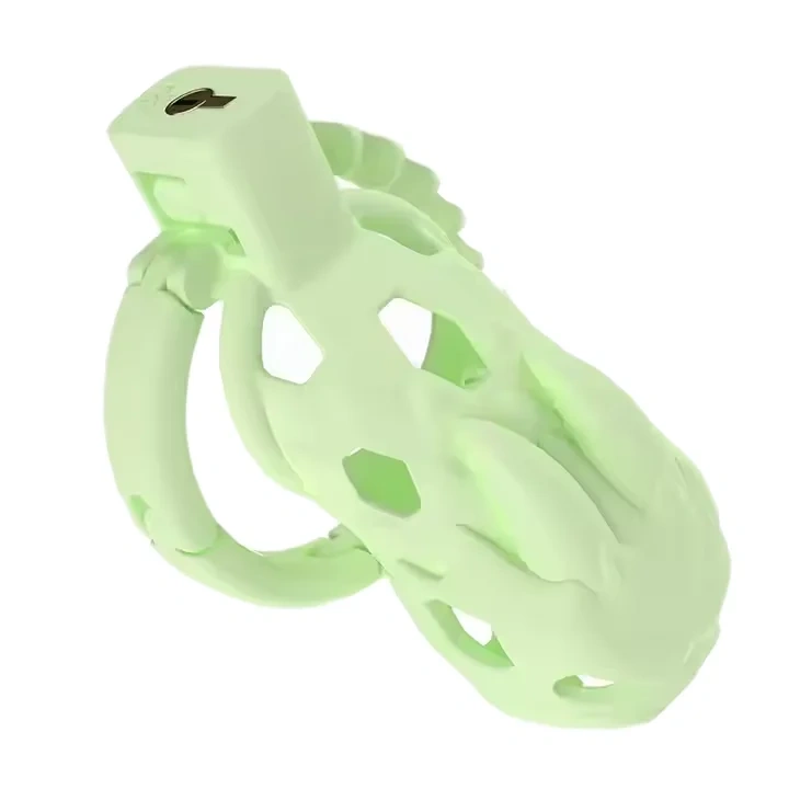 Light Green ABS Chastity Lock Bondage Gear Adjustable Size Sex Toy Chastity Cage for Men Adult Juguetes Sexuales
