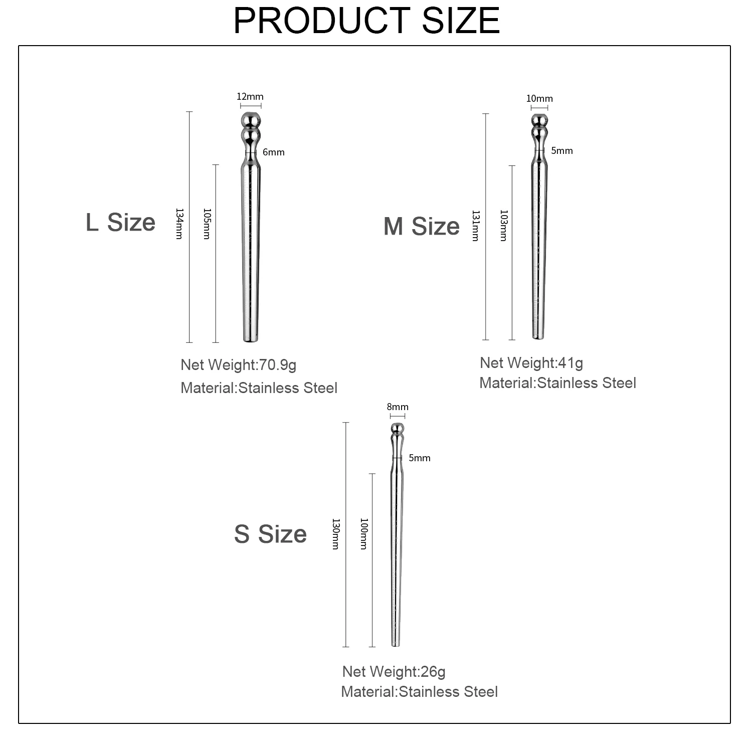Men's Stainless Steel Penis Plug with Scales Urethral Sounding Bondage Gear BDSM Sex Toys Marked Scales