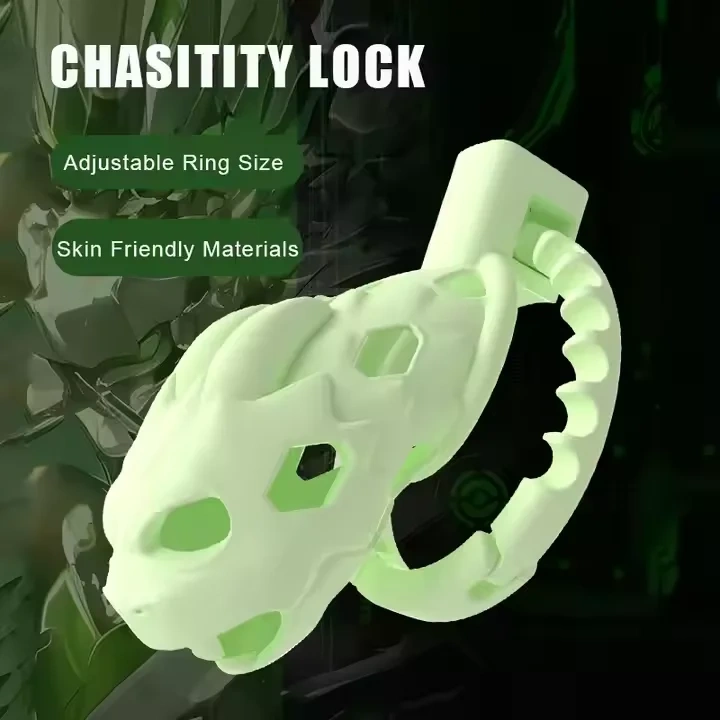 Light Green ABS Chastity Lock Bondage Gear Adjustable Size Sex Toy Chastity Cage for Men Adult Juguetes Sexuales