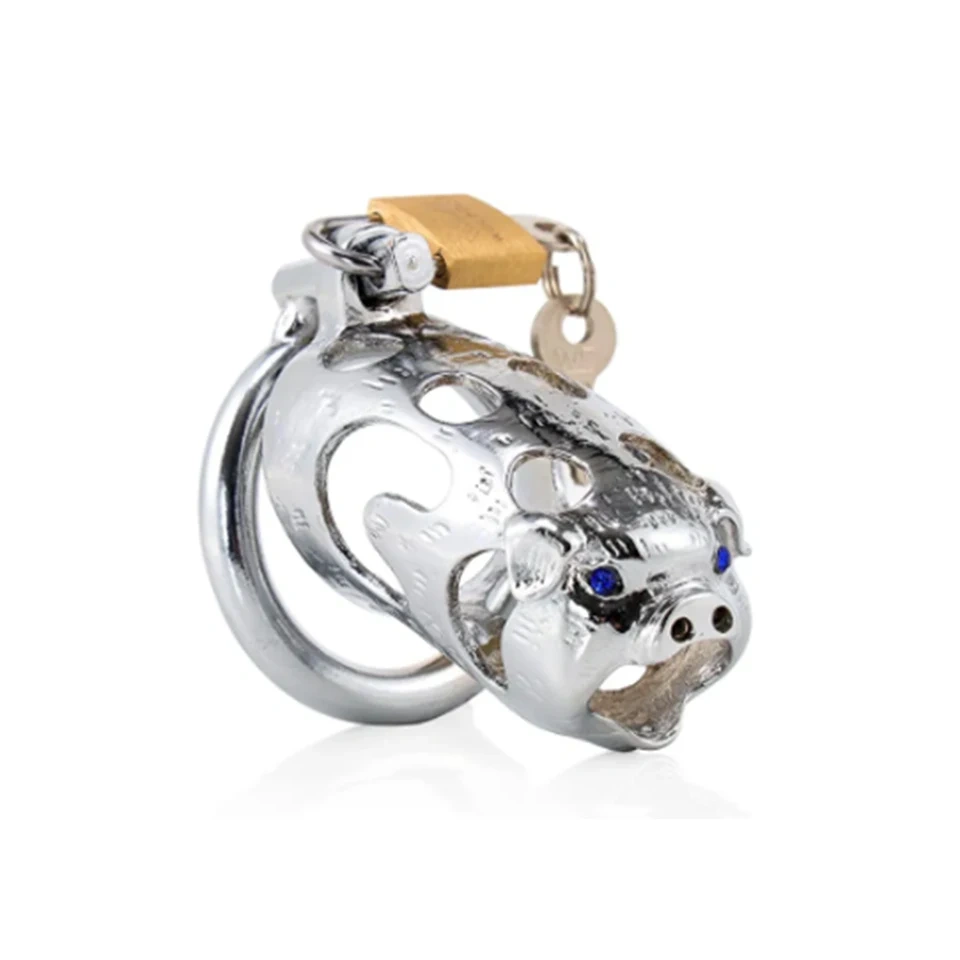 Chinese Zodiac Pig Chastity Cage 3 Size Ring Male Chastity Device Penis Lock Toys Men Stainless Steel Sex Toy Juguetes Sexuales