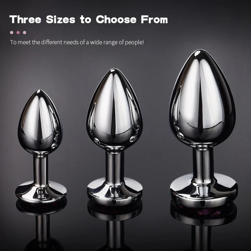 Jewel Metal Anal Sex Toy Butt Plug and Vibrator with Lubricant for Women and Men Penis Plug Sexual Toys for Couples