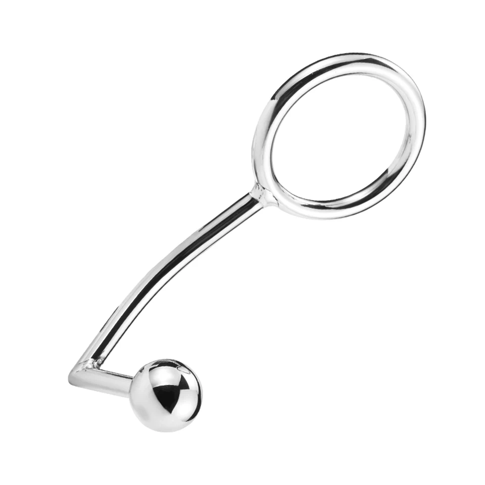 Stainless Steel Anal Hook with Ring and One Ball Adult Sex Toys for SM Experiences for Men and Women Bondage Gear