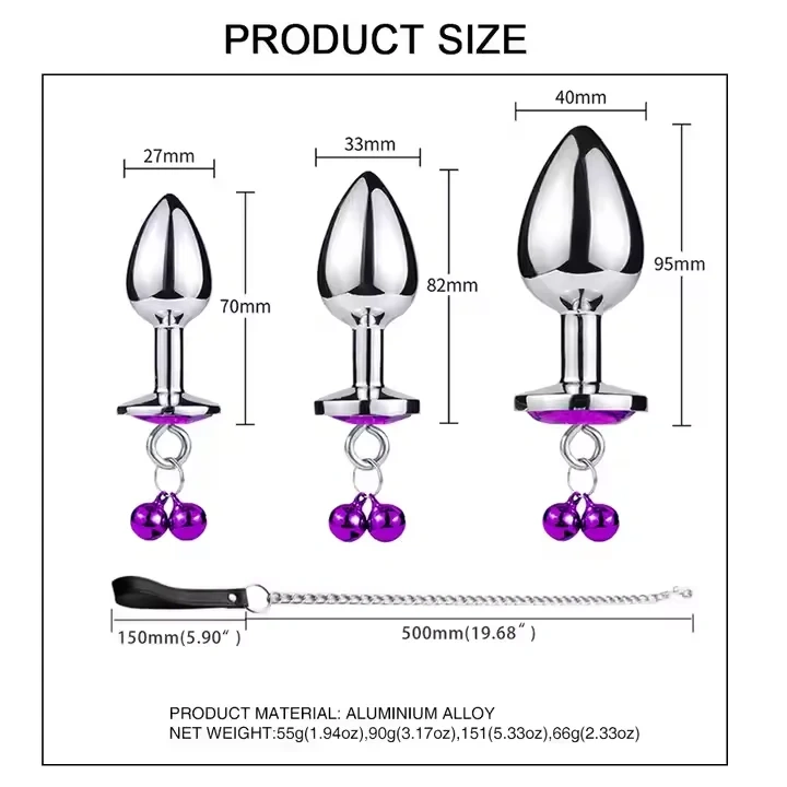 Bells Adult Toys Metal Alloy Anal Plug with Leash Sex Toys for Men and Women Juguetes Sexuales