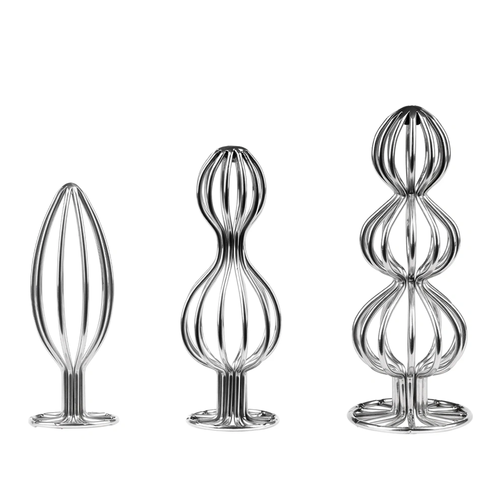 Small Medium Large 3-Piece Anal Plug Set Round Base Metal Sex Toys for Adults Adult Butt Plug