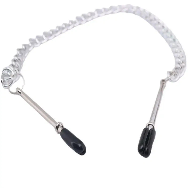 Leather Bondage Harness with Long Chain Metal Nipple Clamps Sex Toys for Women BDSM & SM Related
