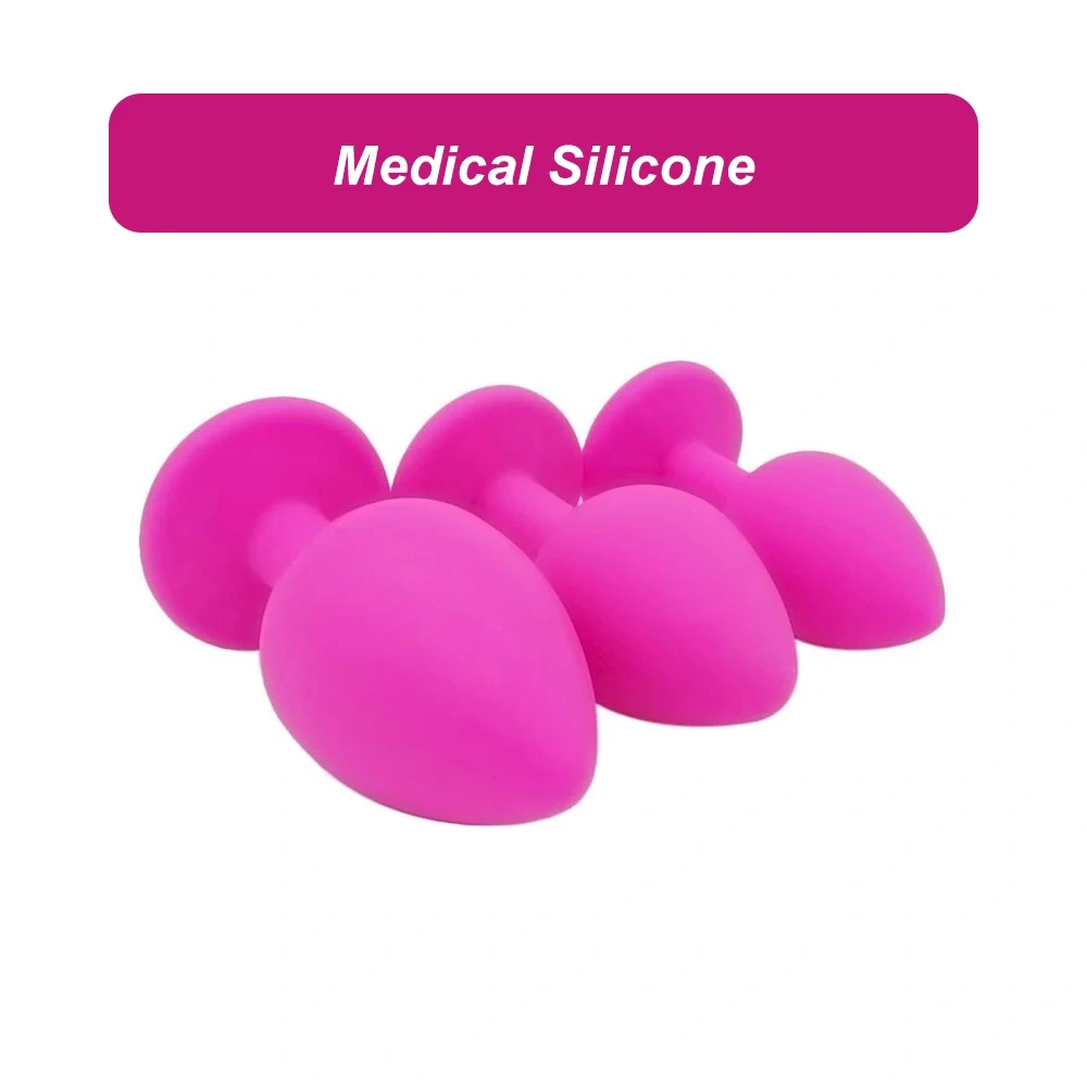 Silicone Gem Butt Plug and Sex Lubricant Black Anal Play Penus Toys for Women Juguetes Sexuales