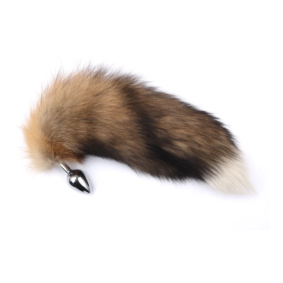 Anal Toy Fur Real with Small Metal Anal Plug Mixed Color Cosplay Sex Toys for Women Juguetes Sexuales De La Buttplug Anal