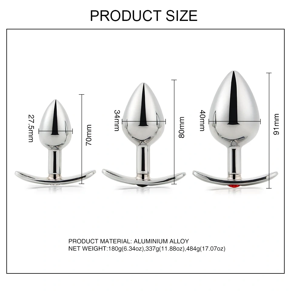 Anchor-Shaped Butt Plug Jewel Anal Sex Toys for Women and Men Durable Metal Material