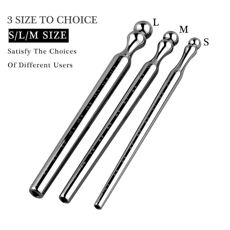 Men's Stainless Steel Penis Plug with Scales Urethral Sounding Bondage Gear BDSM Sex Toys Marked Scales