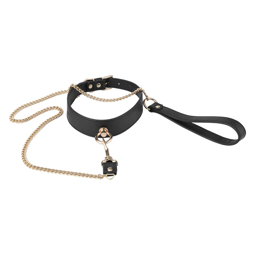 Exquisite O-Ring Collar Bondage Gear PU Leather Sex Toys for Adults Chain Leash Collar Kit with Adult Juguetes Sexuales