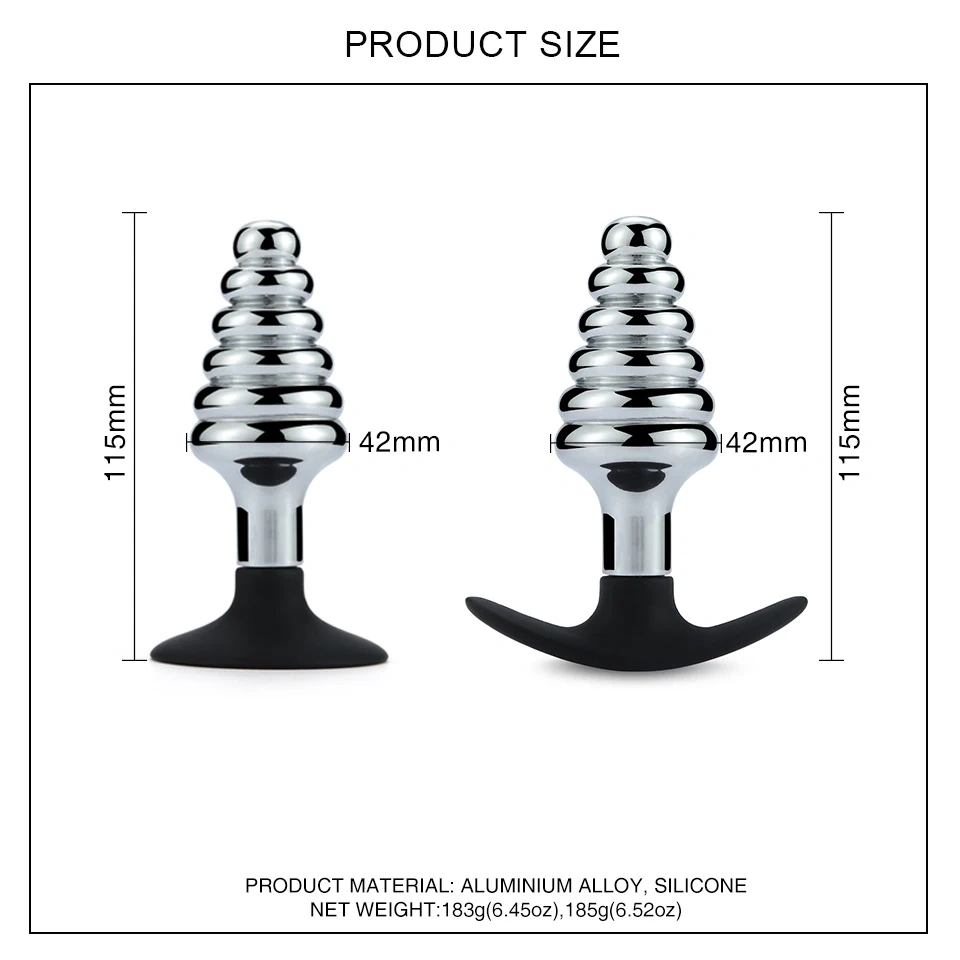 Women and Men's Anal Plug Sex Toys with Silicone Cup Base and Aluminum Alloy Anchor Metal Butt Plug Silhouette Sexual Toys