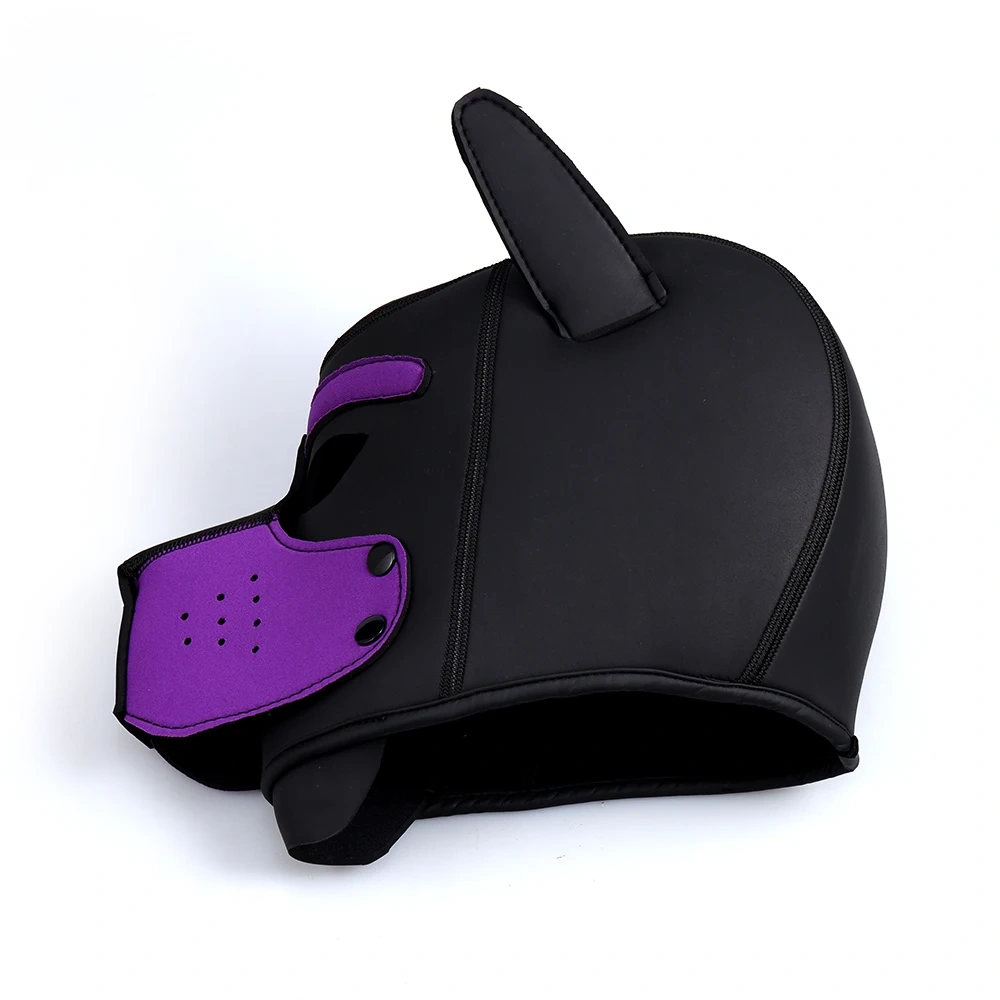 Puppy Hood Neoprene Silicone Leather Full Head Collar Sex Toy Bondage Set for Men BDSM Role Play Kit