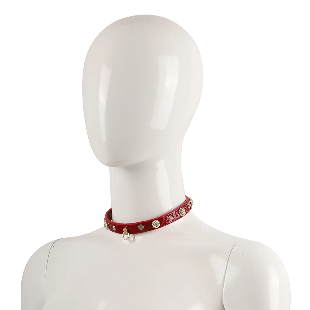Real Leather Bondage Gear Flower Collar Harness BDSM Sex Toys for Adult Women Black Red & Blue Colors Juguetes Sexuales Reales