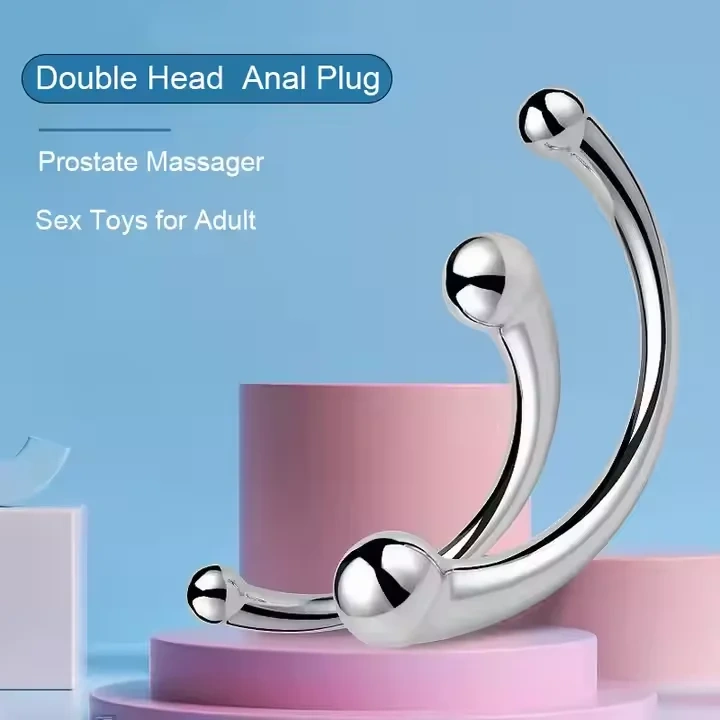 High Quality Stainless Steel Double Head Anal Plug G-Point Prostate Massage Sex Toy for Women Men and Couples
