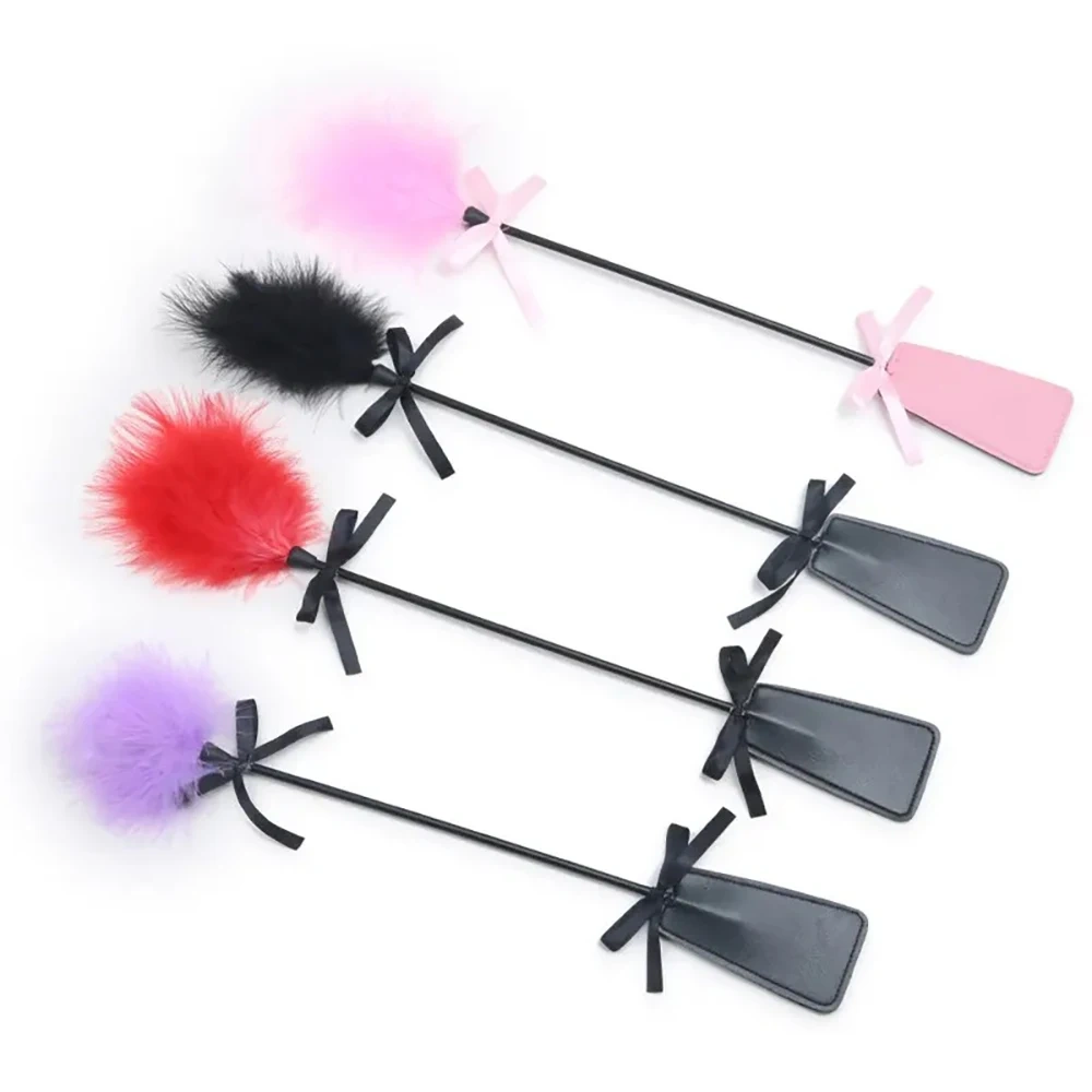 PU Leather Bondage Kit with Long Paddle and Tease Feather Sex Toys for Adults BDSM Inspired Juguetes Sexuales