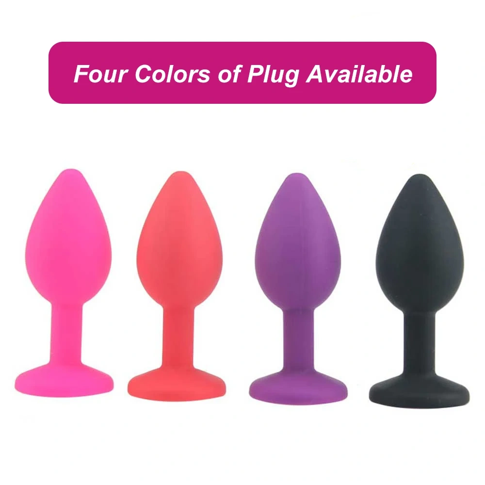 Silicone Gem Butt Plug and Sex Lubricant Black Anal Play Penus Toys for Women Juguetes Sexuales