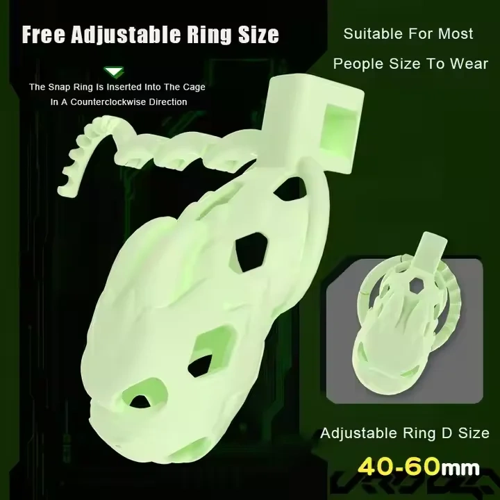 Light Green ABS Chastity Lock Bondage Gear Adjustable Size Sex Toy Chastity Cage for Men Adult Juguetes Sexuales