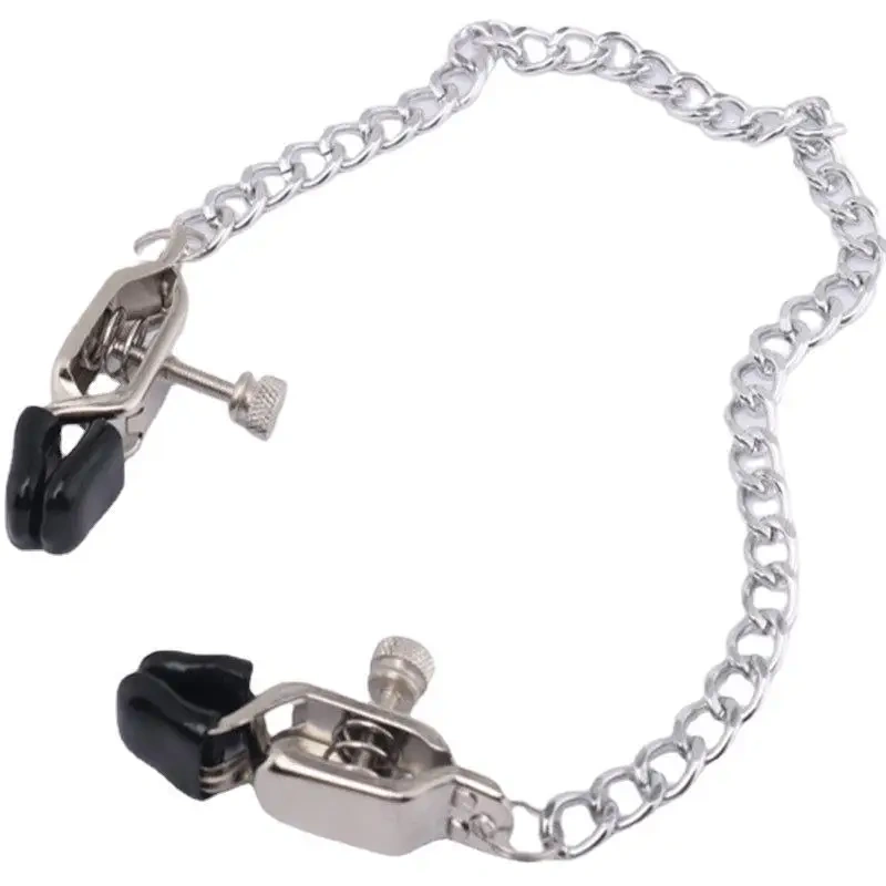 Juguetes Sexuales BDSM Para Mujeres Metal Y Cuero Nipple Toys Con Cadena Larga Aparatos De Bondage