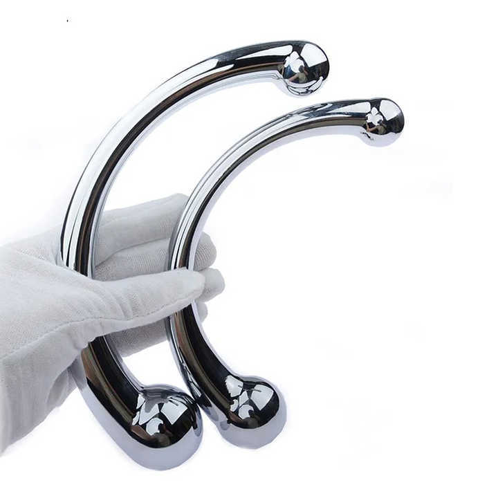 Double-Head Stainless Steel Anal Butt Plug G-Point Prostate Massage Sex Toy for Women and Men