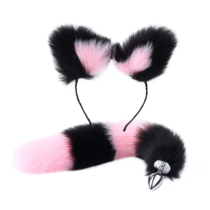 Hot Cosplay Cat Ear Short Fox Tail Anal Plug Set Women's Butt Plug Sex Toys for Sexual Role Play Juguetes Sexuales