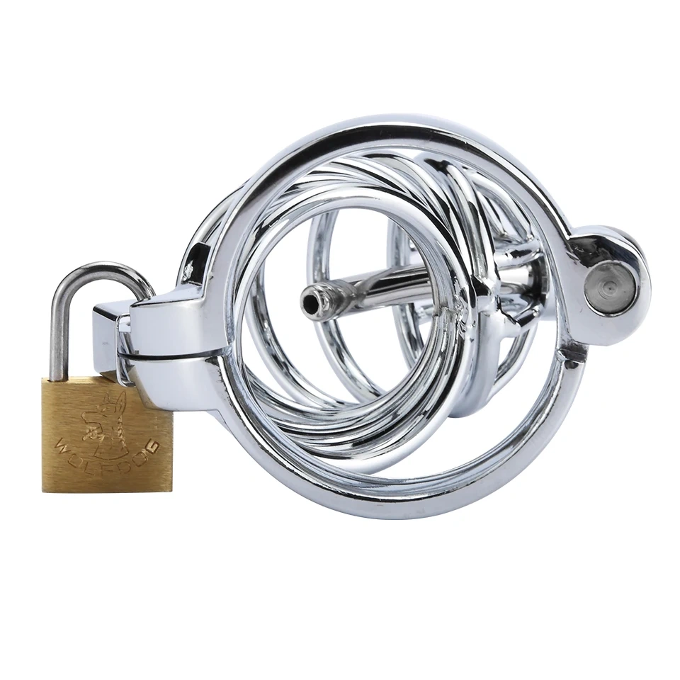 Male Stainless Steel Chastity Cage with Penis Plug Tube Adult Sex Toys BDSM Bondage Gear for Men