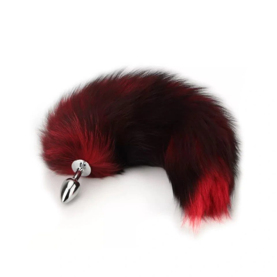 Fur Real Small Metal Anal Plug Mixed Color Cosplay Butt Massager Sex Toys for Women Juguetes Sexuales Anal Toy