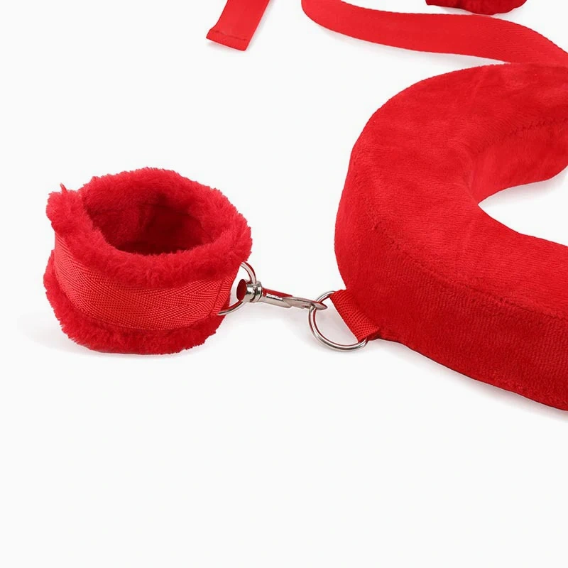 Women's Bondage Gear-Black Red Pink Handcuffs with Ankle Cuffs BDSM Accessories for Adult Sex Sex Toys Kits Whips Included