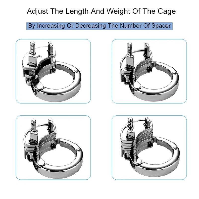 Adjustable Zinc Alloy Male Chastity Cage Toys and Bondage Gear for Men Sex Toys and Juguetes Sexuales for SM Play