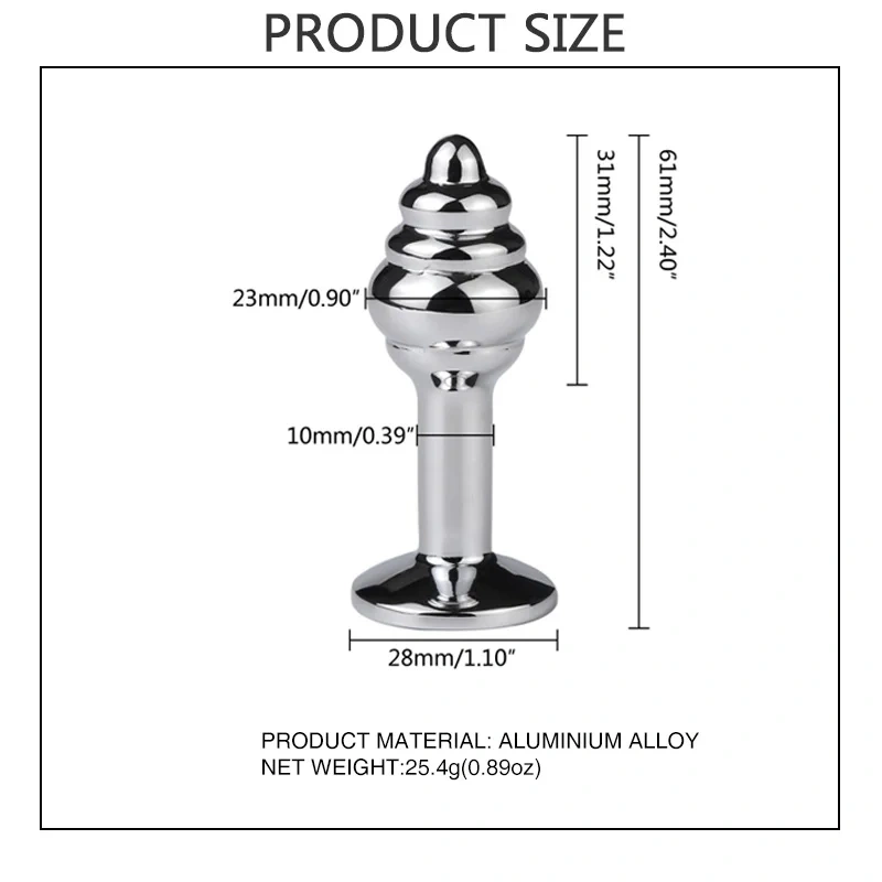 Mini Spiral Stimulation Round Base Anal Plug Jewel Sex Toys for Women and Men Anal Toys for Adults