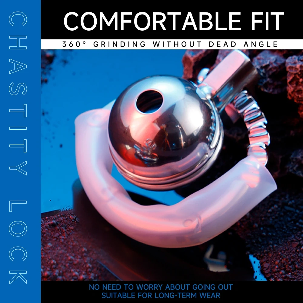 Adjustable Adult Men's Round Cage Chastity Lock BDSM Cock Ring Sex Toys Bondage Gear