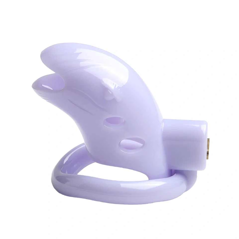 Purple Penis Lock Chastity Device 3-Ring Cock Cage with PC Material BDSM Bondage Gear for Men Sex Toys for Adult Play
