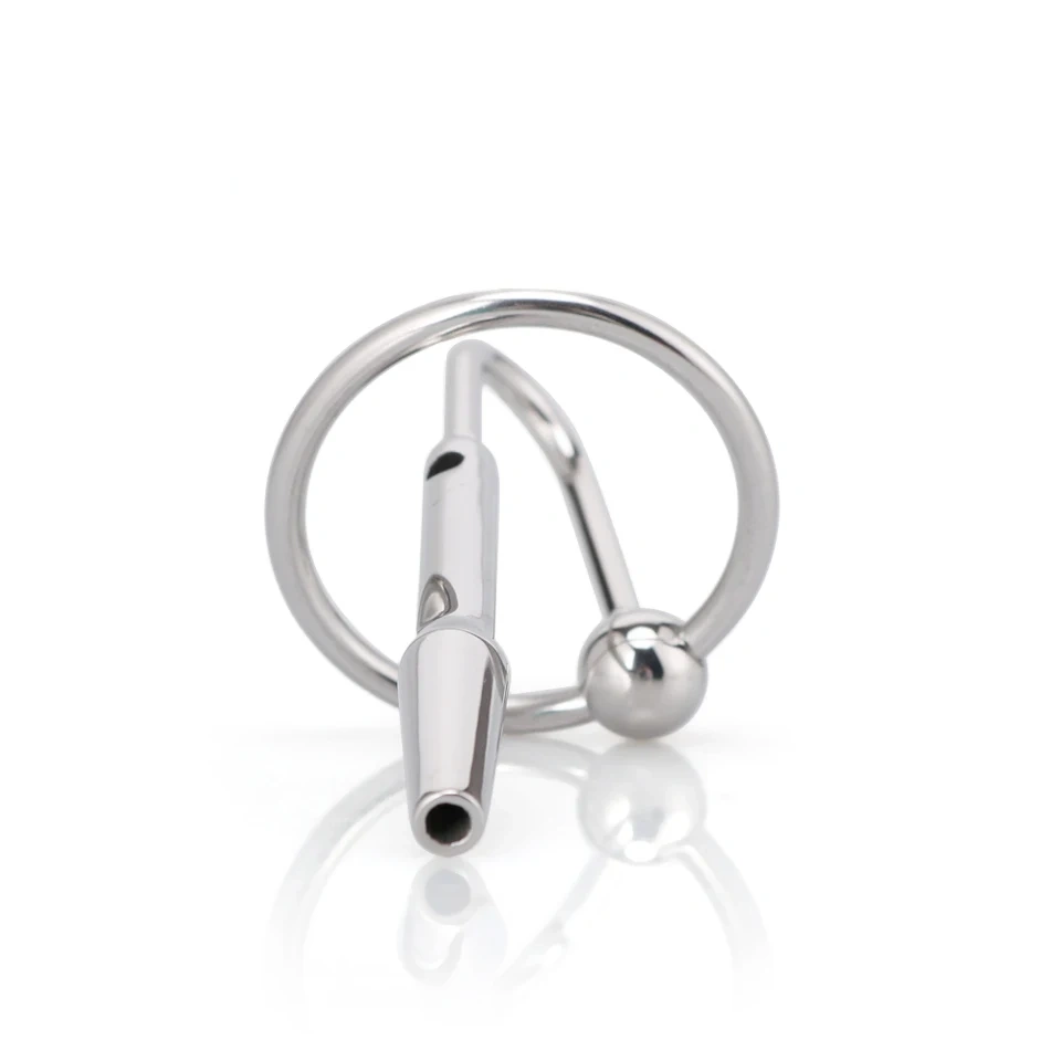 Short Urethral Stainless Steel Penis Plug with Ring BDSM Sex Toys Pain Sounding Kit Bondage Gear for Men