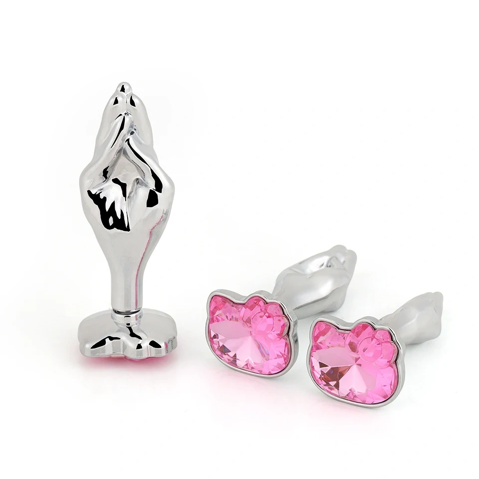 Hand-Shaped Metal Anal Plug and Vaginal Massage Sex Toy Jewel-Based Butt Plug for Women Juguetes Sexuales for Women