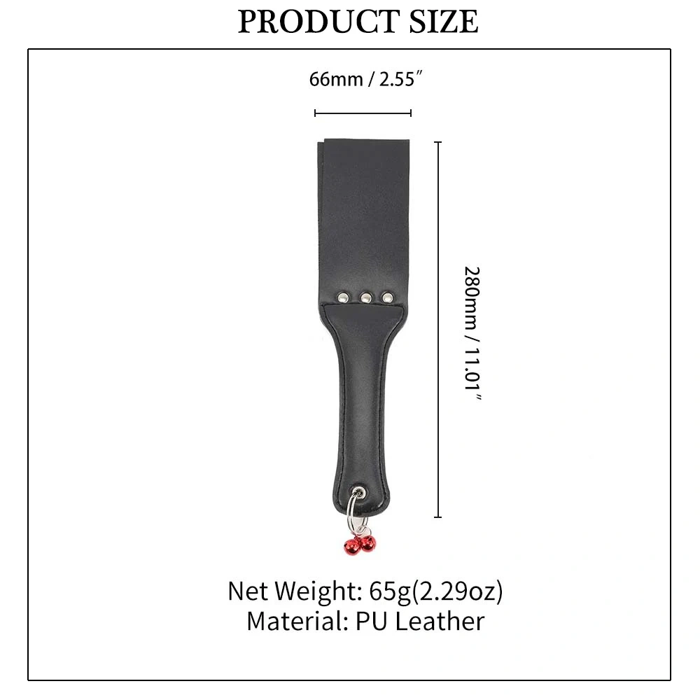 Bondage Gear Pu Leather Paddle With Two Bell Whips Bdsm Bondage Kit Sex Toys for Women Men Juguetes Sexuales