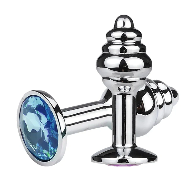 Mini Spiral Stimulation Round Base Anal Plug Jewel Sex Toys for Women and Men Anal Toys for Adults
