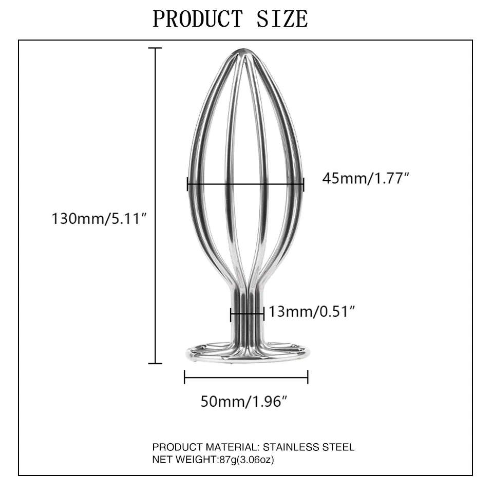 Adult Anal Sex Toys Set Stainless Steel Round Base Hollow Butt Plug with Convenient Round Base Design