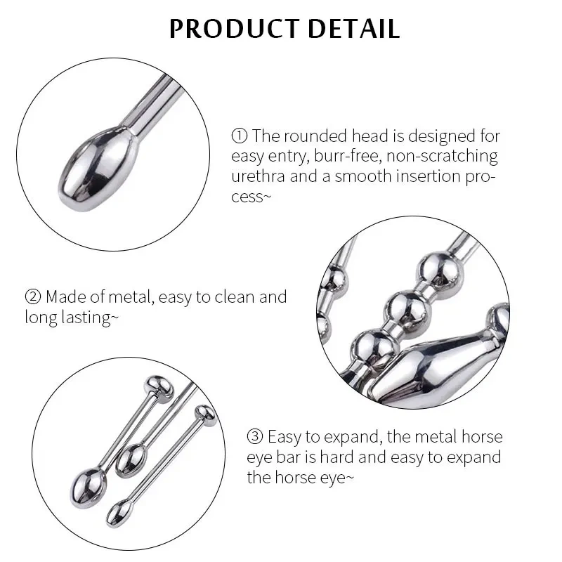 Special Design 3 Ball Sounding Urethral Stainless Steel Toys Men BDSM Short Urethral Sounds Set Penis Penetrating Bondage Gear